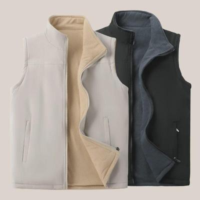 Oboustranná fleecová vesta pro muže a ženy: Zesílená, teplá vesta pro podzimní a zimní venkovní sporty