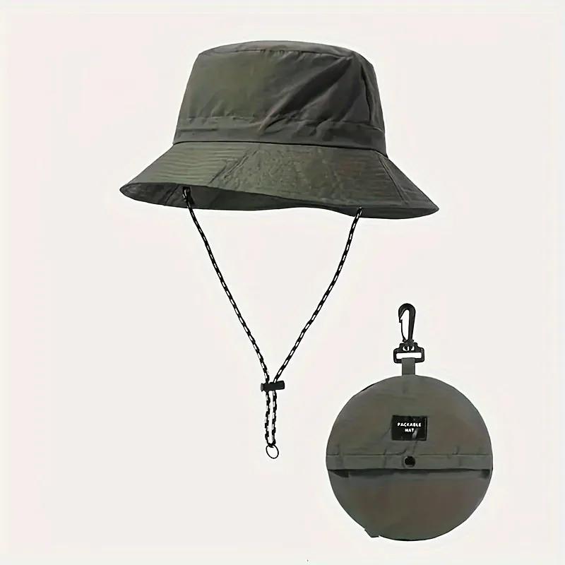 Cappello da Pescatore Impermeabile Protezione Solare Estiva a Secchiello per Campeggio Escursionismo Alpinismo con Sacca di Conservazione Anti-UV Sole