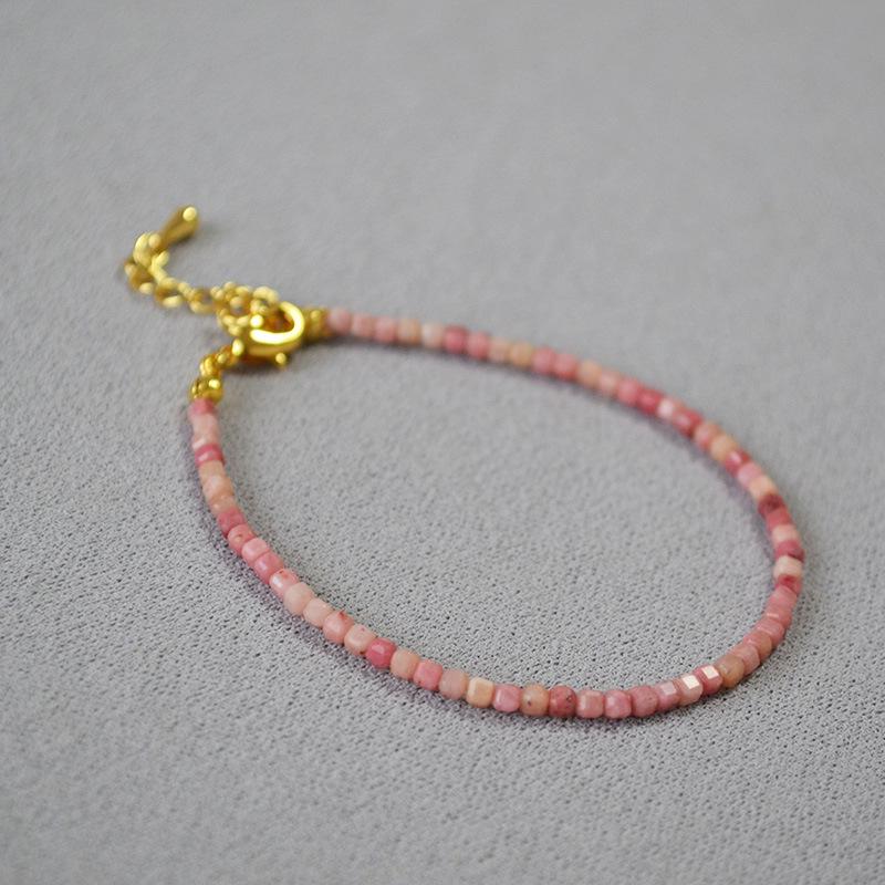 Vintage Sparkling Sugar Cube Natural Stone Layered Bracelet for Women