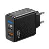 Multifuntional 65W Wall Charging Adapter USB Type C Port Intelligent Power Desktop Charging Station Plastic Texture