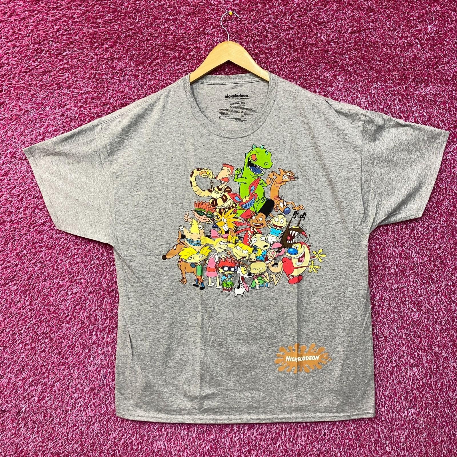 Nickelodeon 90 s Cartoon Characters Mash Up T-Shirt 2XL