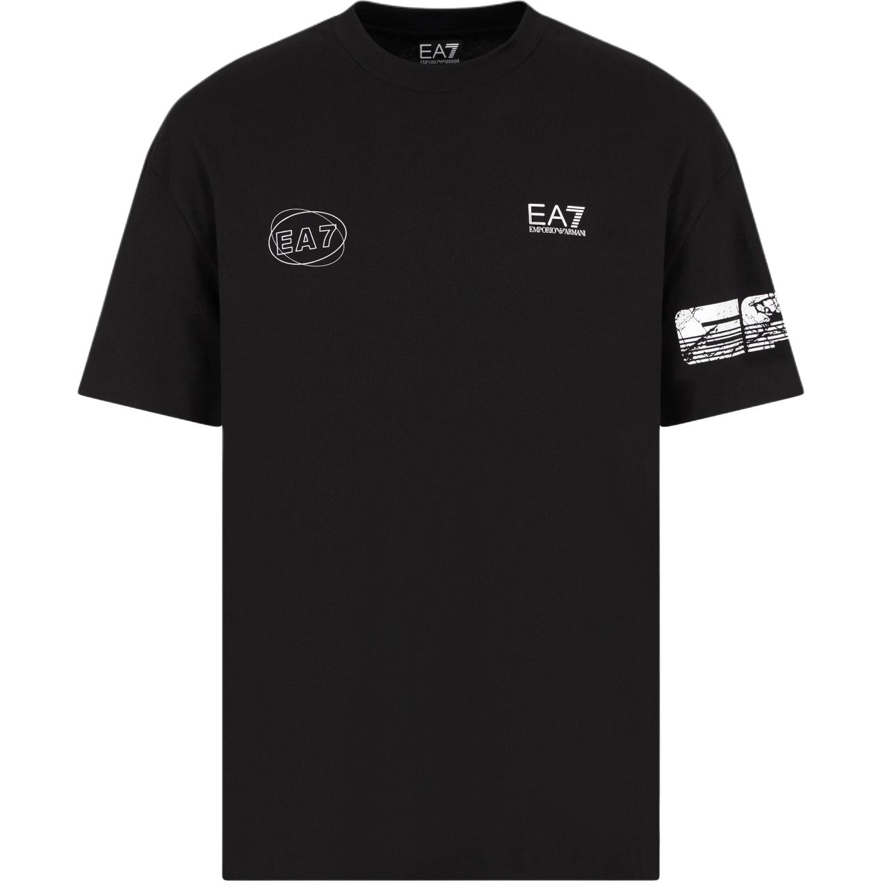 

Emporio Armani EA7 Трикотажная футболка с принтом логотипа, мужские топы, черный, 7M000302-AF12874-UC001 XXL