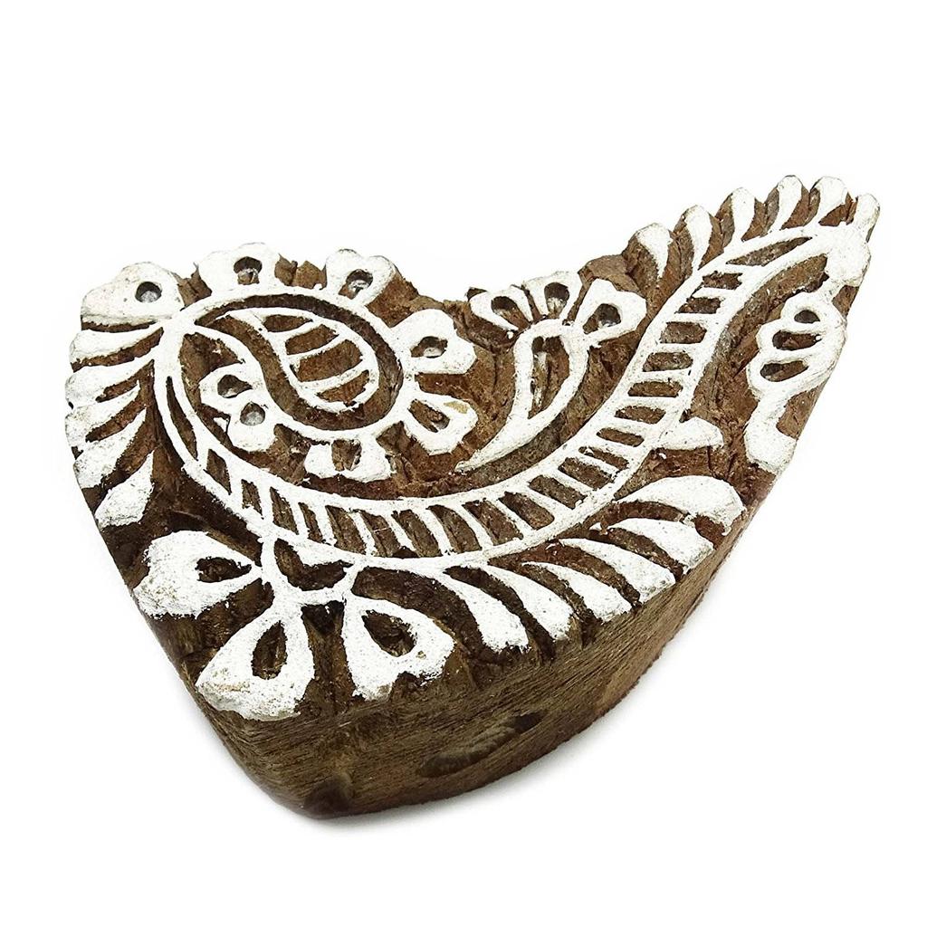 Razítko do scrapbooku, ručně vyřezávané razítko, textilní tisk, blokový paisley tisk