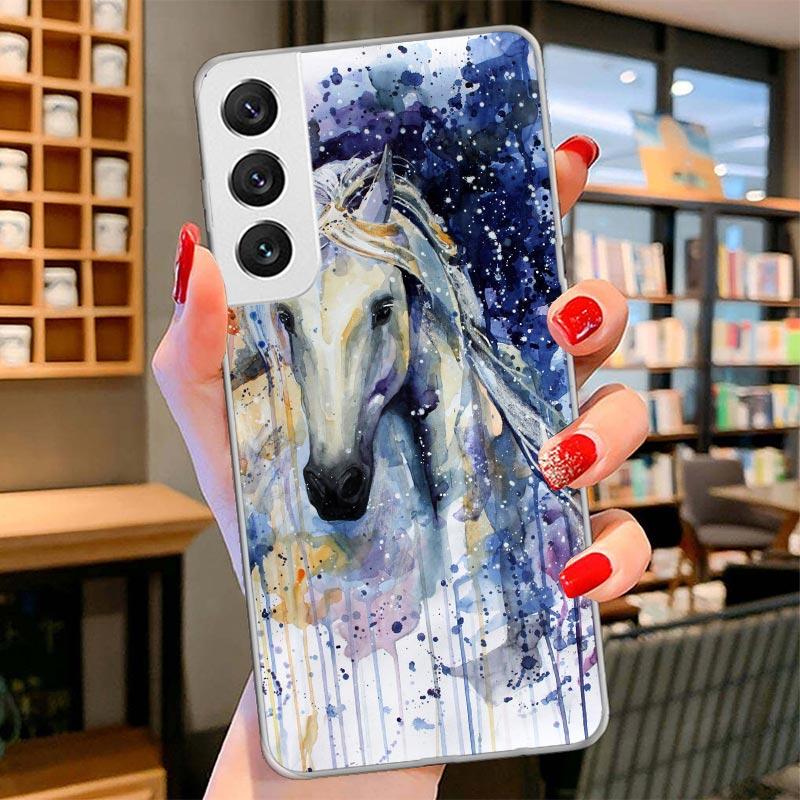 Animal Oil Painting Horse Cover Phone Case For Samsung Galaxy S26 S25 Edge S24 Ultra S23 S22 Plus S21 S20 FE Soft Fundas Shell G