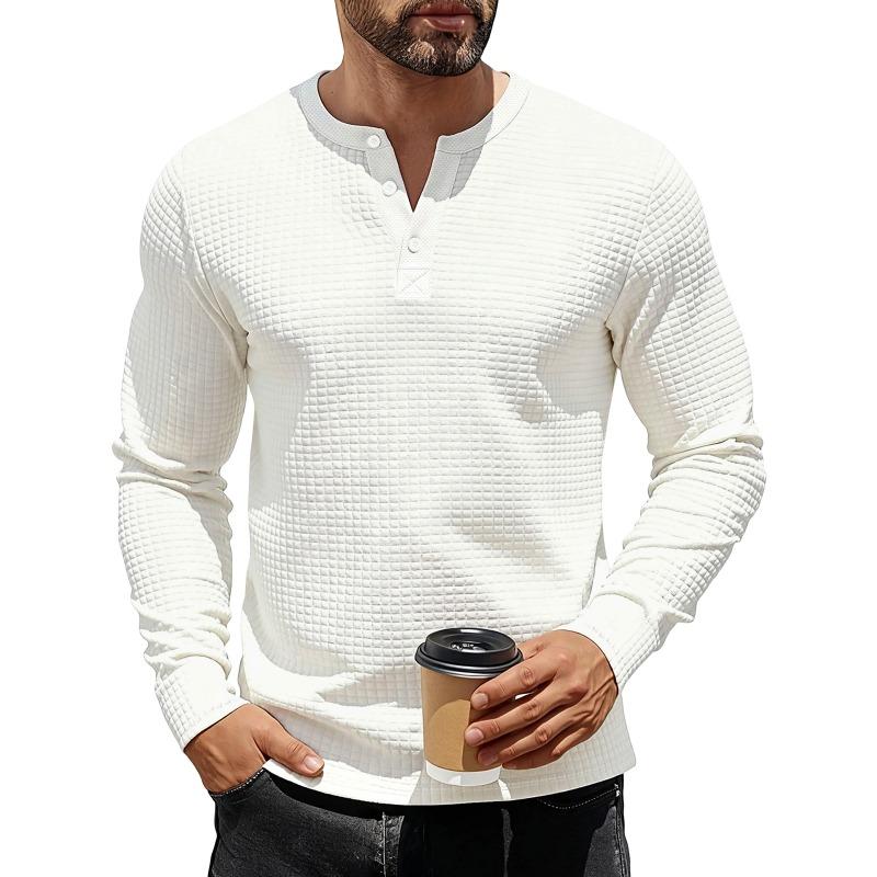American Style Mens Long Sleeve Hoodless Jacquard Slim Fit Vintage Sweatshirt