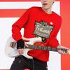 Fila Year Of The Tiger Collection Fun Pattern Sports Knit Pullover Letter Round Neck Sweatshirt Unisex Sweatshirt Legendary-Red F11U219203F-RD