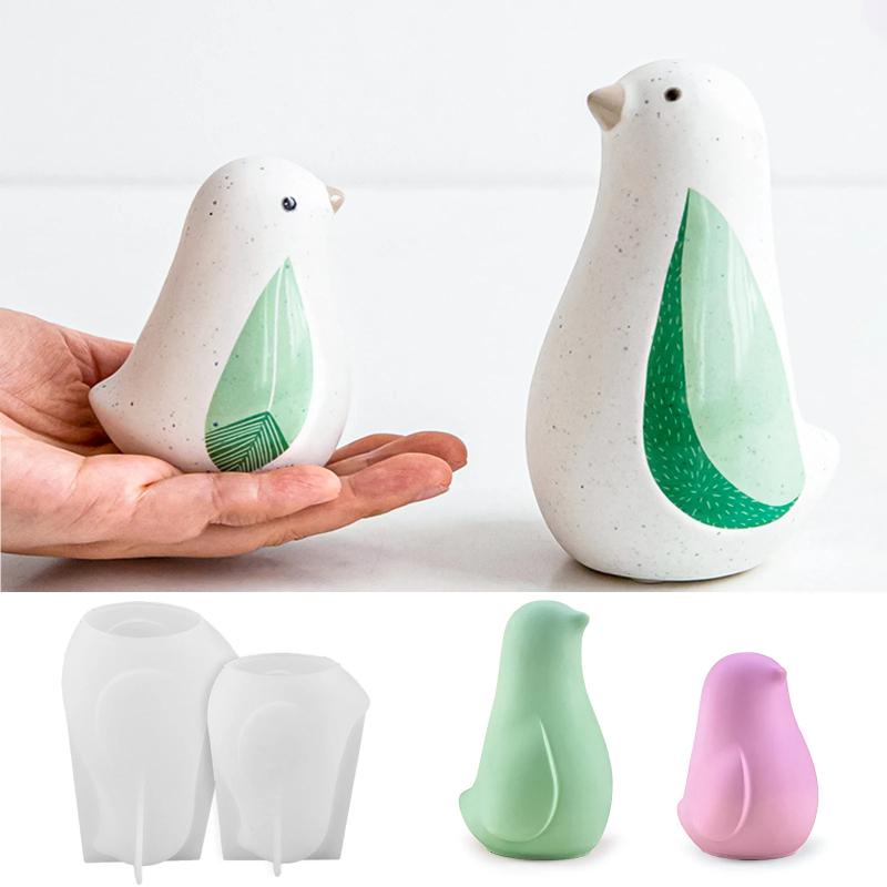 3D Bird Animal Silicone Mold,Cute Birds, Resin Molds, DIY Soap Candle, Lovebird Garden Decor Crafts, Plaster Clay Ornament Mould