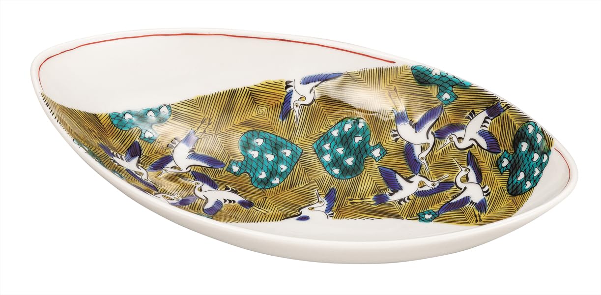 

Kutani ware Iwataya inch style Karuta 8.5 bowl, Ko-Kutani K9-302