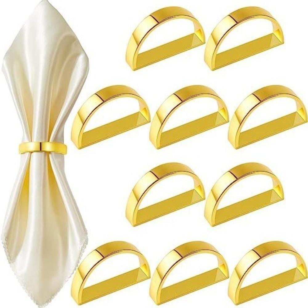 4pcs D Shaped Napkin Holder Zinc Zinc Zinc Alloy Serviette Buckles Decorative Tissue Ring Family Dinner