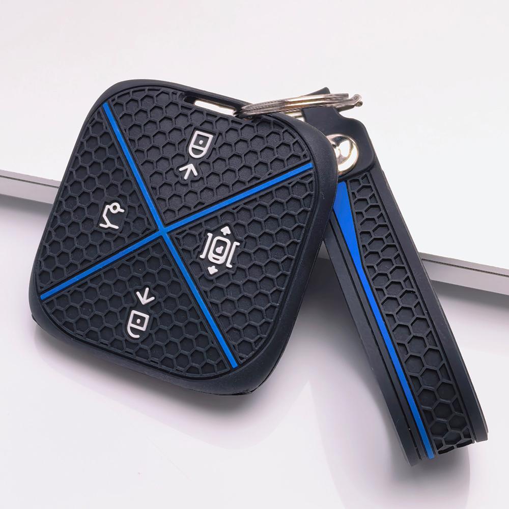 Silicone Smart Key Cover for Zeekr Zeekr 001 Zeekr 009 Zeekr X Zeekr 007 with Keychain Honeycomb Texture Non Slip Grip Remote Key Case Protector