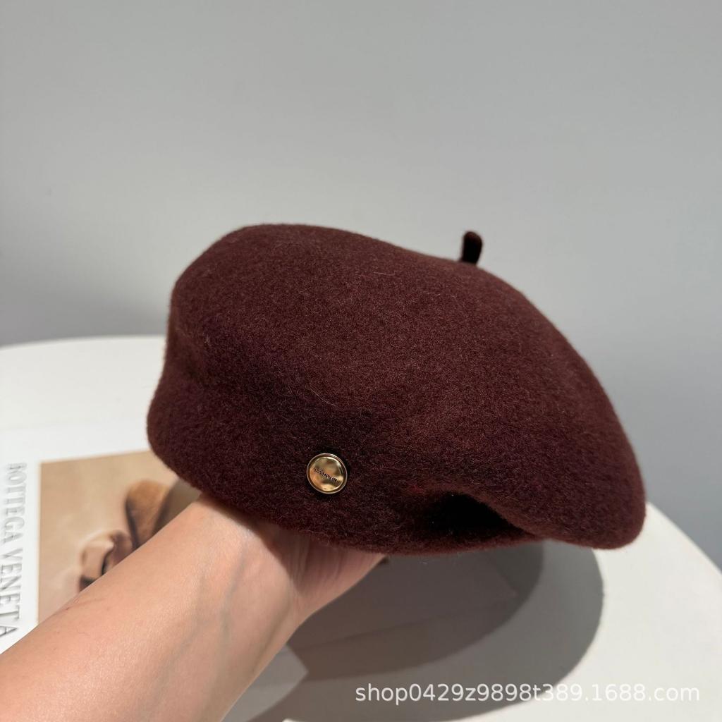 Beret autumn and winter hat women's foreign style fashionable literary and retro big head circumference versatile face small painter hat