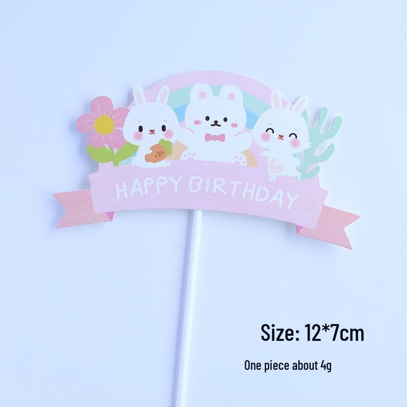 Pale Green Rabbit Cake Toppers for First Birthday or Full Moon Celebrations