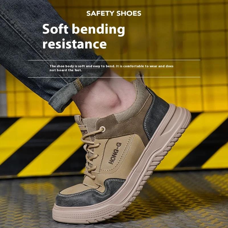 Industrial Safety Boots for Men Construction Iron Toe Sneakers Work Protection Shoes Footwear Lightweight Breathable Labor Shoes