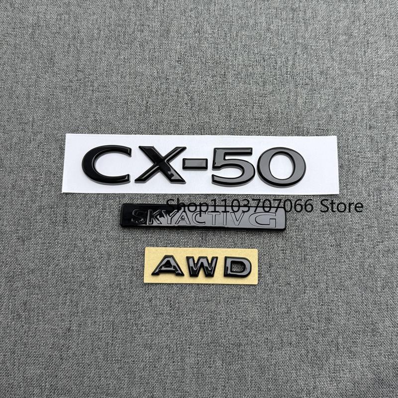 MAZDA CX-50 Logo ABS Black Carbon 2023 2024 2025 Car Hood Front Grill Rear Trunk Emblem Badge Sticker CX50 Accessory Refit