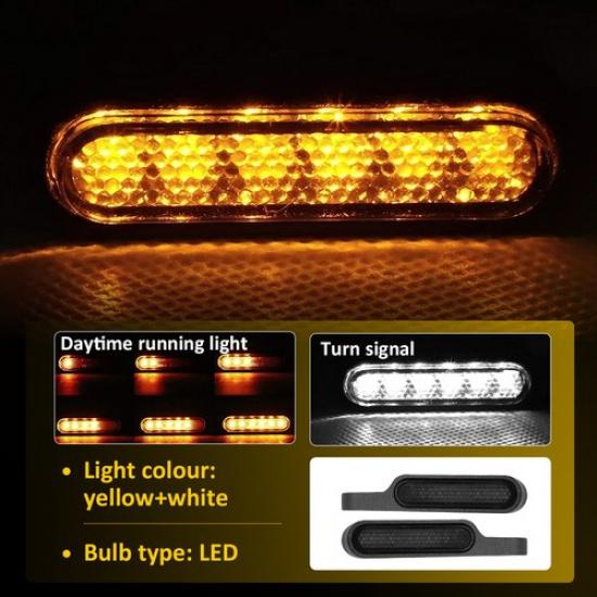 2x Mini Motorcycle Black LED Turn Signal Blinker Lights Amber For Harley Dyna