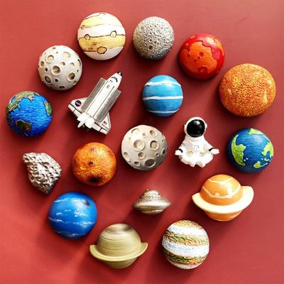 Kühlschrankaufkleber der Happy Planet-Serie, Weltraum, Astronaut, Raumschiff, Erde, Kunstharz, magnetisches Message Board, Heimdekorationsaufkleber