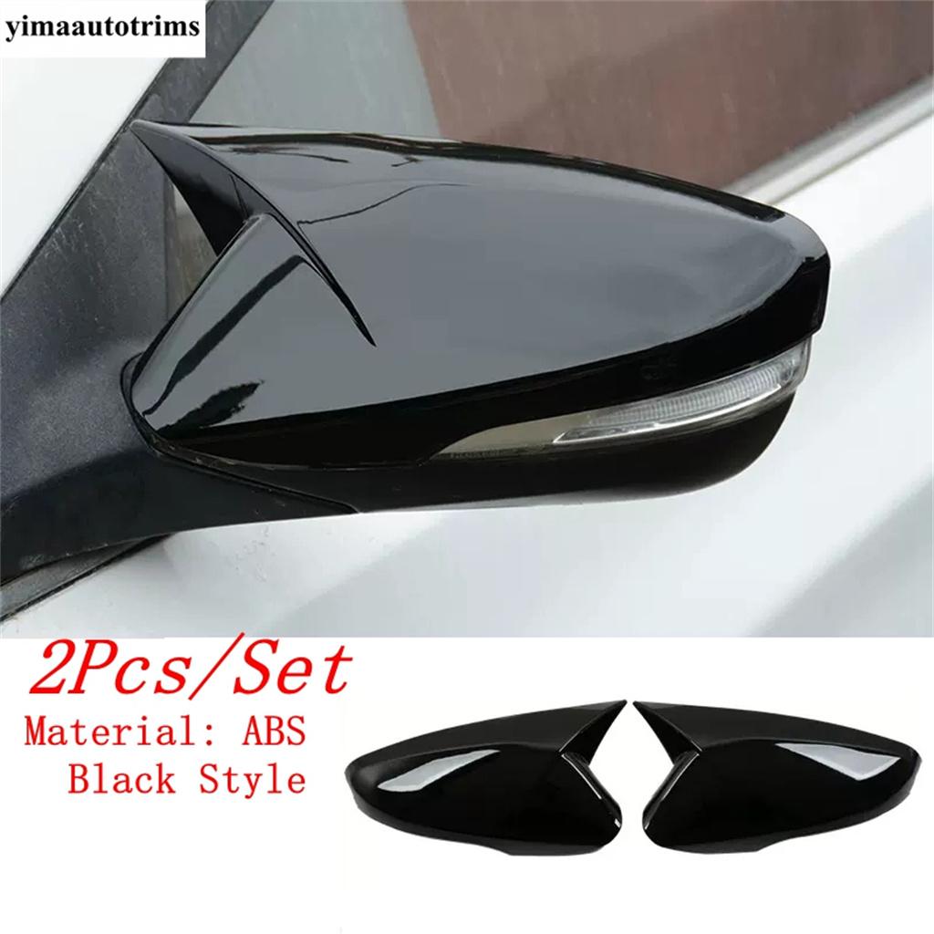 Ox Horn Blade Style Rearview Mirror Cover Trim For Hyundai Elantra Veloster 2011 - 2015 Black / Carbon Fiber Look  Accessories