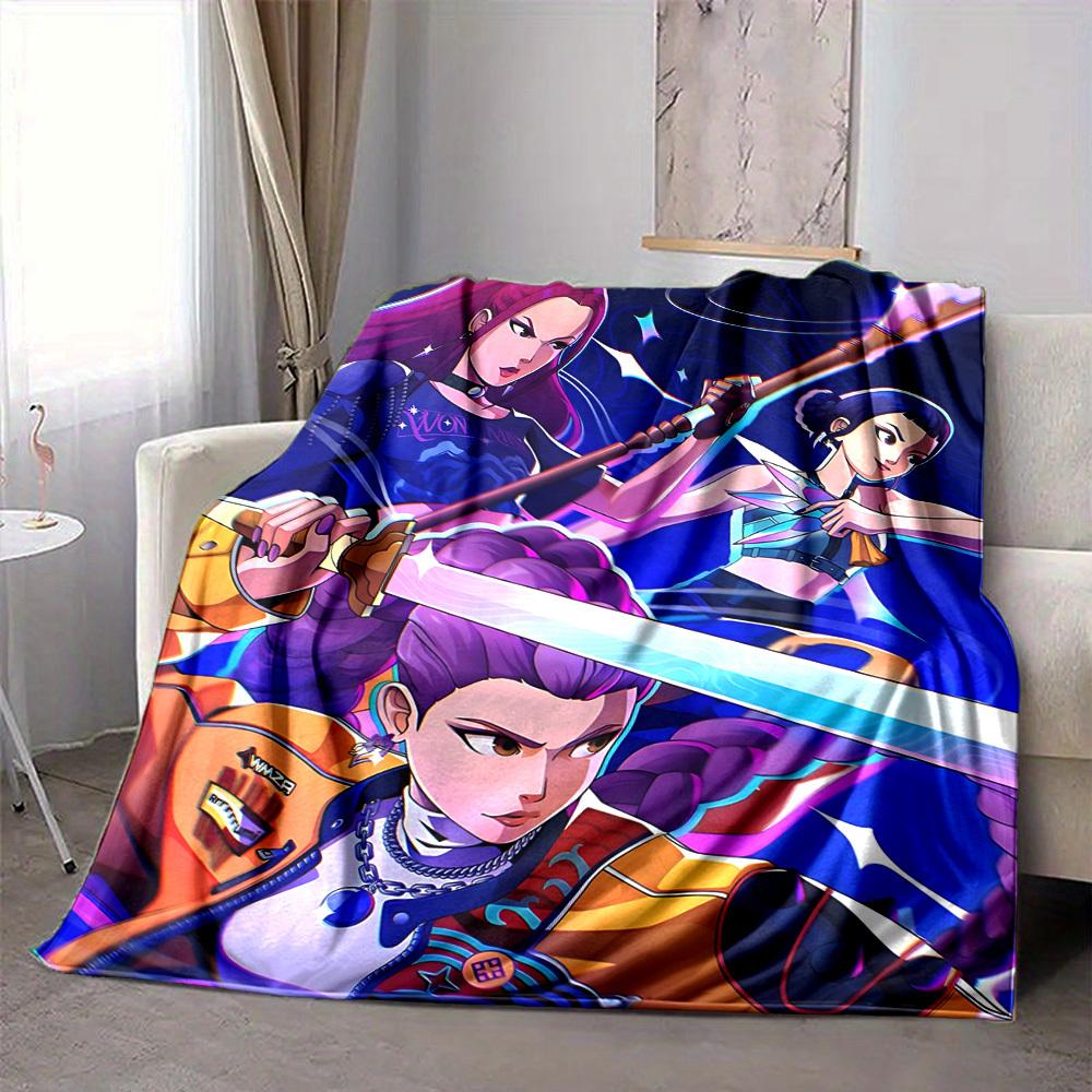 1pc Huntrix, K pop Blanket Soft All Season Throw with Vibrant Design, Perfect for Home, Travel, and Gifts, Ideal for Naps and Camping