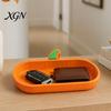 Halloween Home Decor 3D Printed Pumpkin Glasses Storage Tray, Decorative Desktop Organizer Tray for Sunglasses Keys & Jewelry, Themed Entrance Key