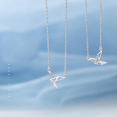 Necklace Women Korean Version of Small Fresh Lovely Thousand Paper Cranes Sweet Flying Animal Chain Design