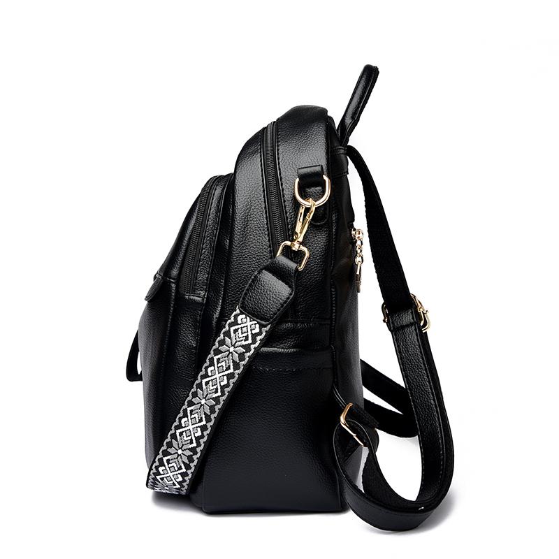 PU Backpack Women's Outdoor Travel Backpack Large Capacity Student Schoolbag