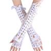 Guanti lunghi senza dita in pizzo con allacciatura a corsetto, Cosplay Gotico