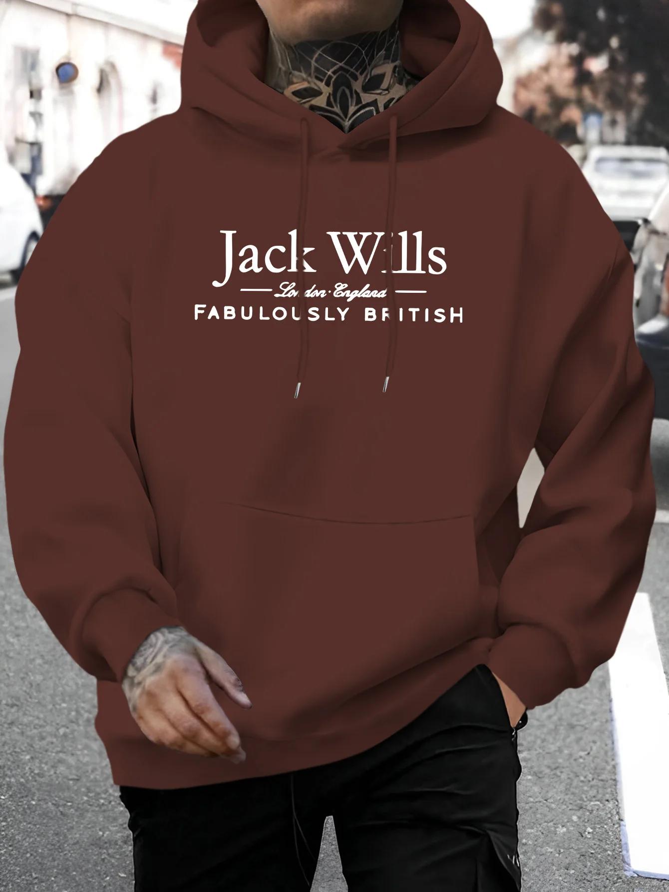 

2025 Men s Casual Versatile Style Hoodie with Welsh Lettering Print Pullover Perfect for Spring and Autumn 3XL