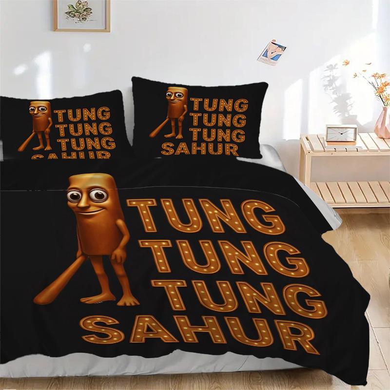 

Tung Tung Sahur Bedding Set - 3 Piece Comforter Cover Gift for Bedroom,Includes No InsertB138 135x200cm