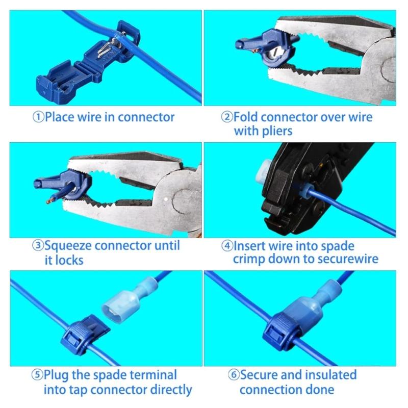 144Pcs T-Tap Wire Connectors Quick Wire Splices Connectors Self-Stripping Electrical Connectors for Wiring Automotive