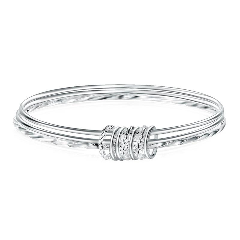 

Новый браслет из стерлингового серебра 925 пробы, женский браслет с тремя кольцами, пряжка, модная бижутерия, подвеска, свадебный подарок, регулируемый