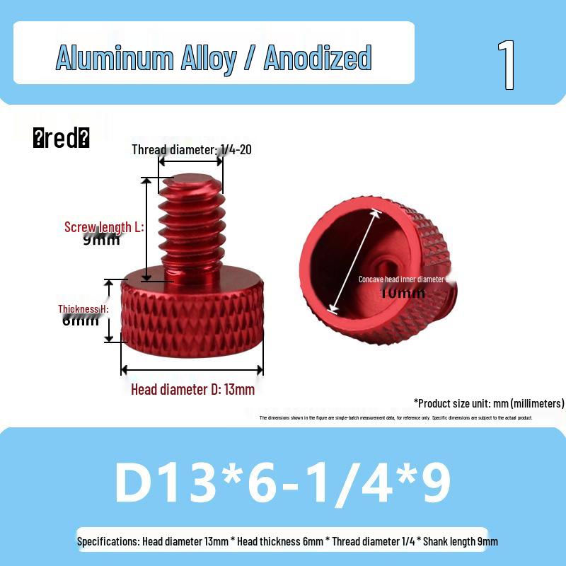 1/4 Aluminum Alloy Hand-Tightened Drone Gimbal Adjustment Screw