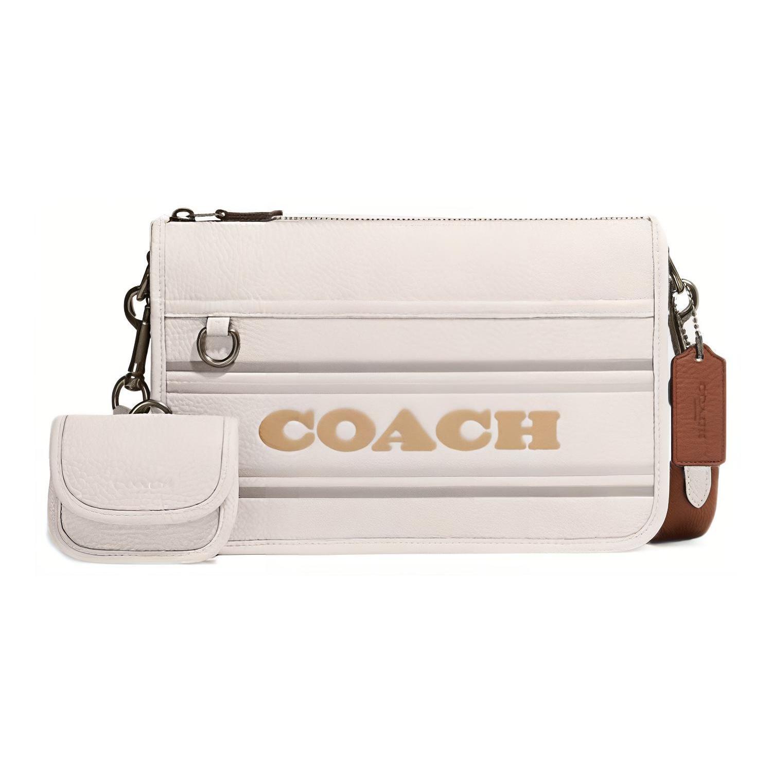 

Новая женская сумка через плечо из коровьей кожи COACH Heritage, сумка-кроссбоди среднего размера, белая, CG998-QBCAH 24.6*5.1*16.0CM