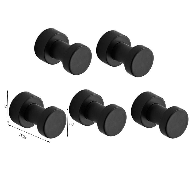 5pc/Set All Copper Hook Bathroom Door Back Coat Hook Single Hook Black/Brushed Gold Wall Coat Hat Towel Hook Bathroom Hardware