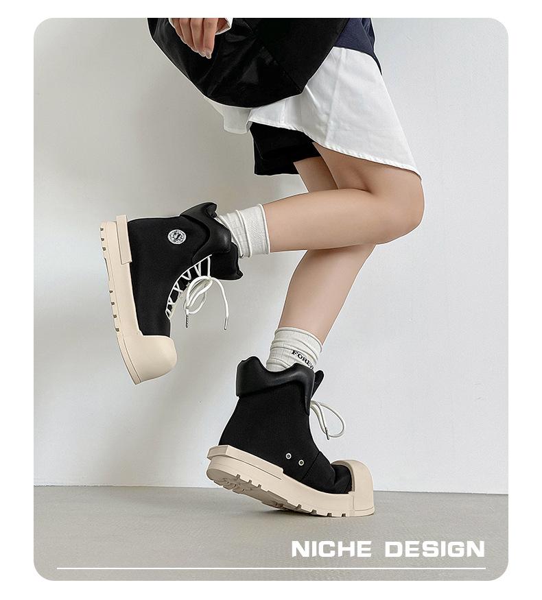 Mickey Big Head Canvas High-Top Shoes 2024 - Thick Sole, Height-Boosting, Versatile & Trendy Sports Casual Footwear for Couples