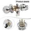 Door Set Knob Handle Lock With Key Privacy Passage Round Home Sliver Bathroom Entrance Stainless Steel Ball Practical Useful