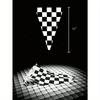 1set Party Decoration Banner Triangle Flags, Simple Black & White Checkered Pattern Triangle Flags, Suitable For Various Themed Parties And Daily Use,