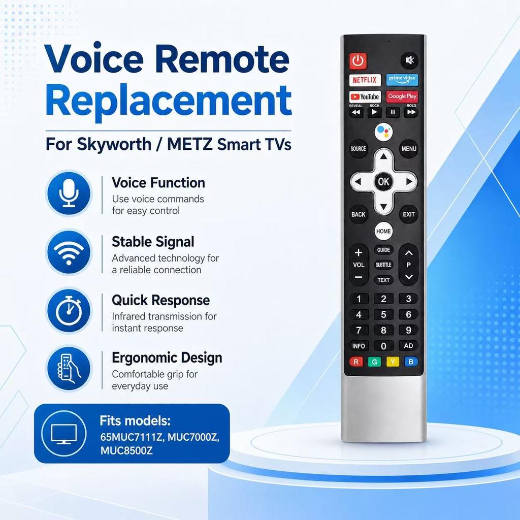 SW-V12 Voice Remote Control Replacement for Skyworth METZ 65MUC7111Z MUC7000Z MUC8500Z 3