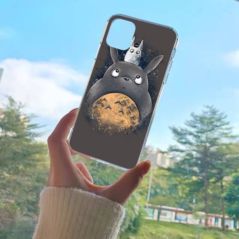 YNDFCNB Custodia per Telefono Carina Totoro Per iPhone XR X XS Max 14 13 Pro Max 11 12 Mini 6 7 8 plus SE 2020 Cover con Stampa