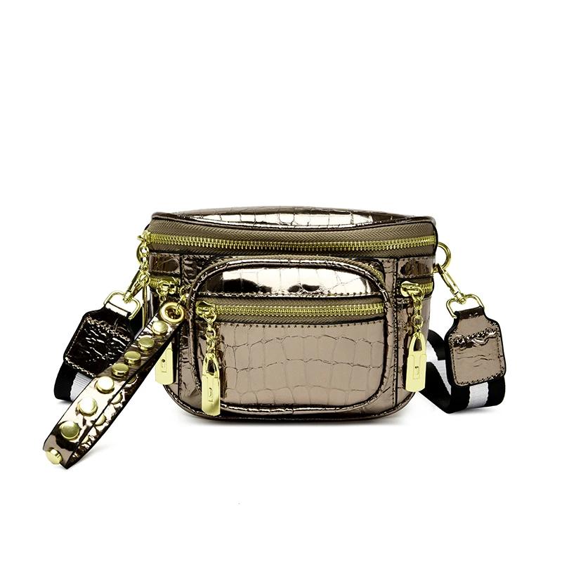 Antif Theft Waist Bag PU Leather Fanny Pack Designer Handbag Multi-Function Crossbody Chest Bag Large Capacity Belt Bag