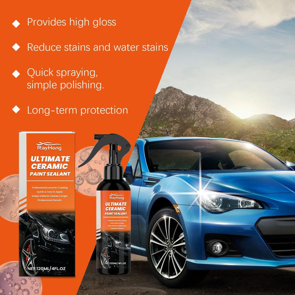 120ml Car Ceramic Coating Spray Car Paint Coating Fast Film Brightening  Anti-scratch Waterproof Coating Crystal Care Agent