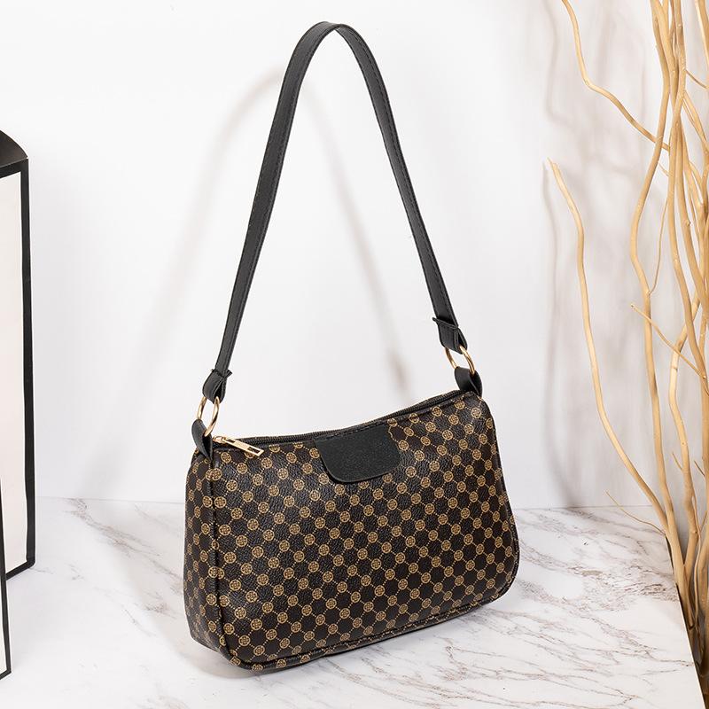 Printed Polka Dot Shoulder Zipper Women's Bag New Fashion Casual Armpit Bag