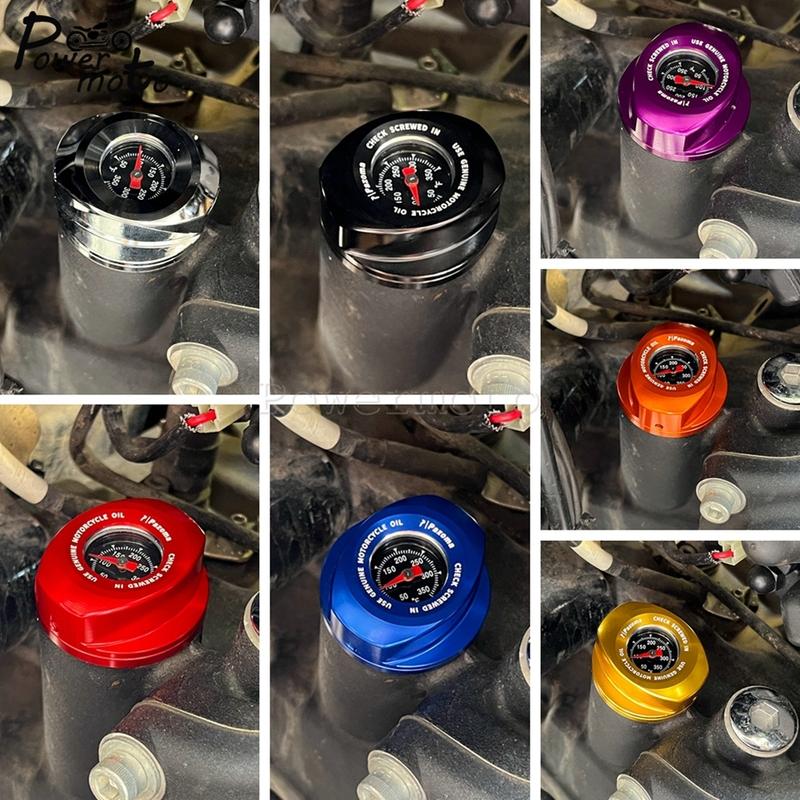 Motorcycle Engine Oil Dipstick W/ Plug Oil Temperature Gauges For Harley Touring Electra Glide FLH FLHFB FLHT P K KL CU 2017-24