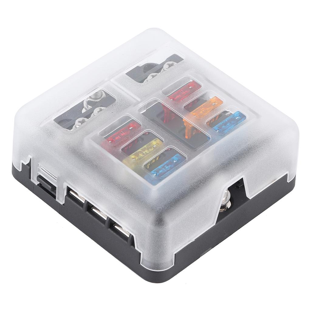 6-fach Sicherungskasten Flachsicherung Blockhalter mit LED-Kontrollleuchte für Automobil Auto Marine Boot