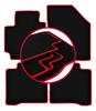 Velours-Fußmatten mit rotem Rand für: Suzuki Baleno II Schrägheck (2015-)