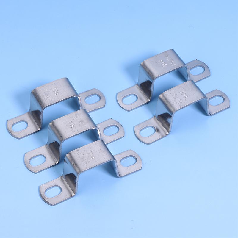5Pcs Thickened U-Shaped 304 Stainless Steel Horseback Tube Saddle Clip Buckle Throat Hoop Ohm Tube Card Pipe Fixing Clamps