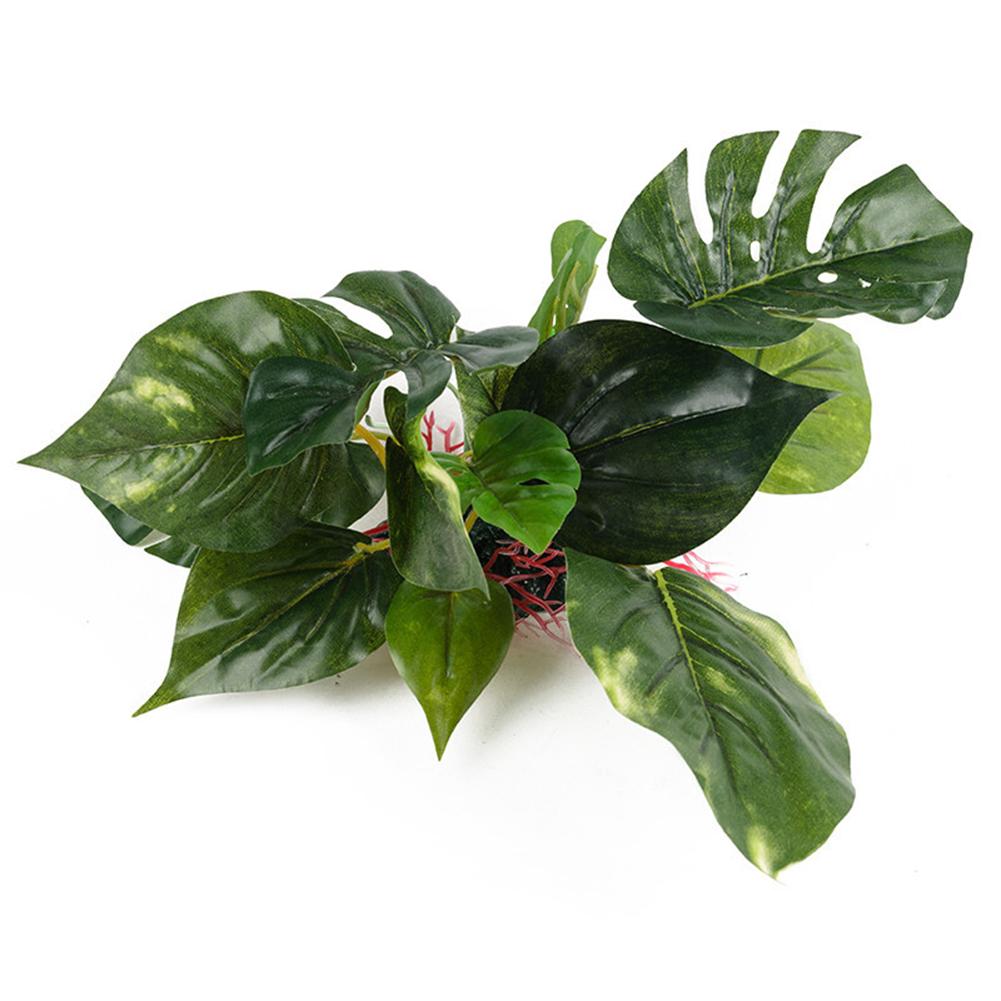 Artifical Simulation Monstera Leaves Water Grass Ornament Aquarium Fish Tank Landscaping Decoration