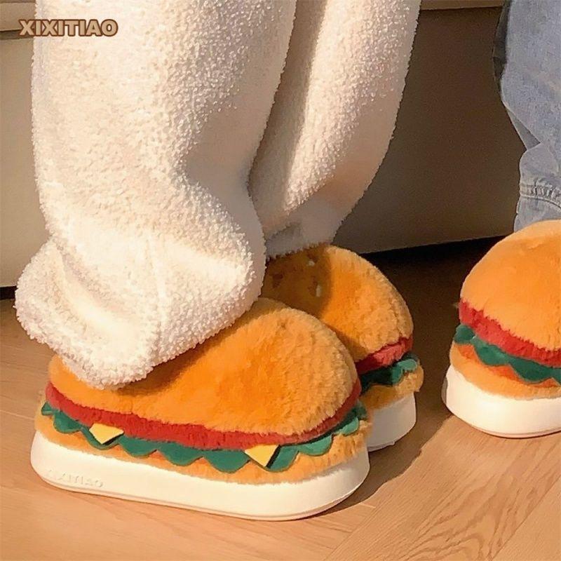 

Гамбургские хлопковые тапочки мужские и женские зимние студенческие креативные плюшевые теплые парные домашние комнатные хлопковые туфли пушистые тапочки толстая подошва 40-41 [It is recommended to buy one size larger]