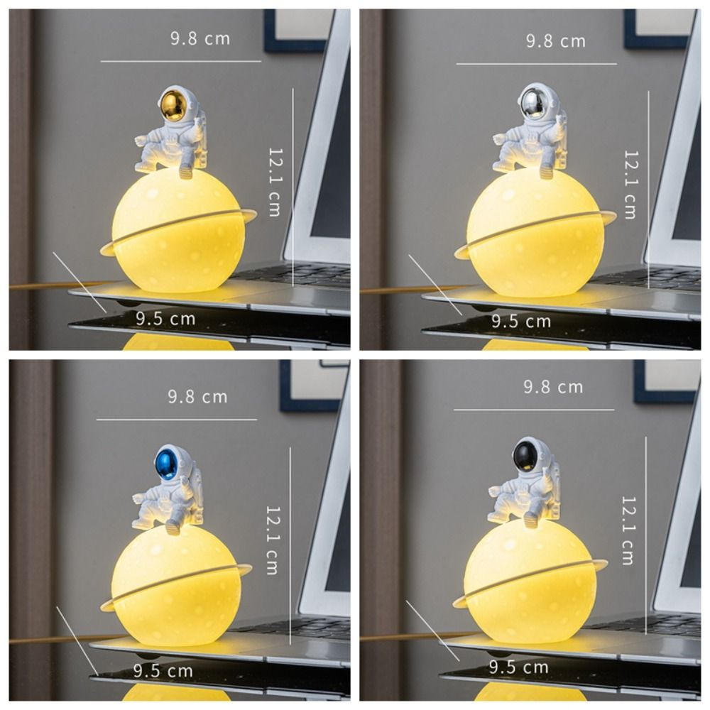 Portable Astronaut Moon Night Light Cartoon Bedside Light Desktop Luminous Planet Lamp  Gifts