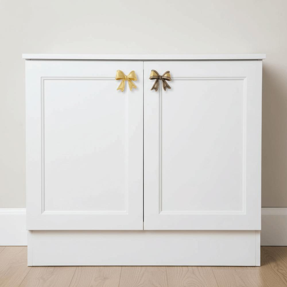 Furniture Hardware Cabinet Door Knobs Retro Wardrobe Drawer Pulls Bow Tie Brass Handle  Window