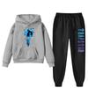 Womens Winter Casual Hooded Sweatshirt Pants Set With Print Loose Fit Streetwear